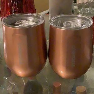 2 Corkcicle copper metallic stemless wine cup.